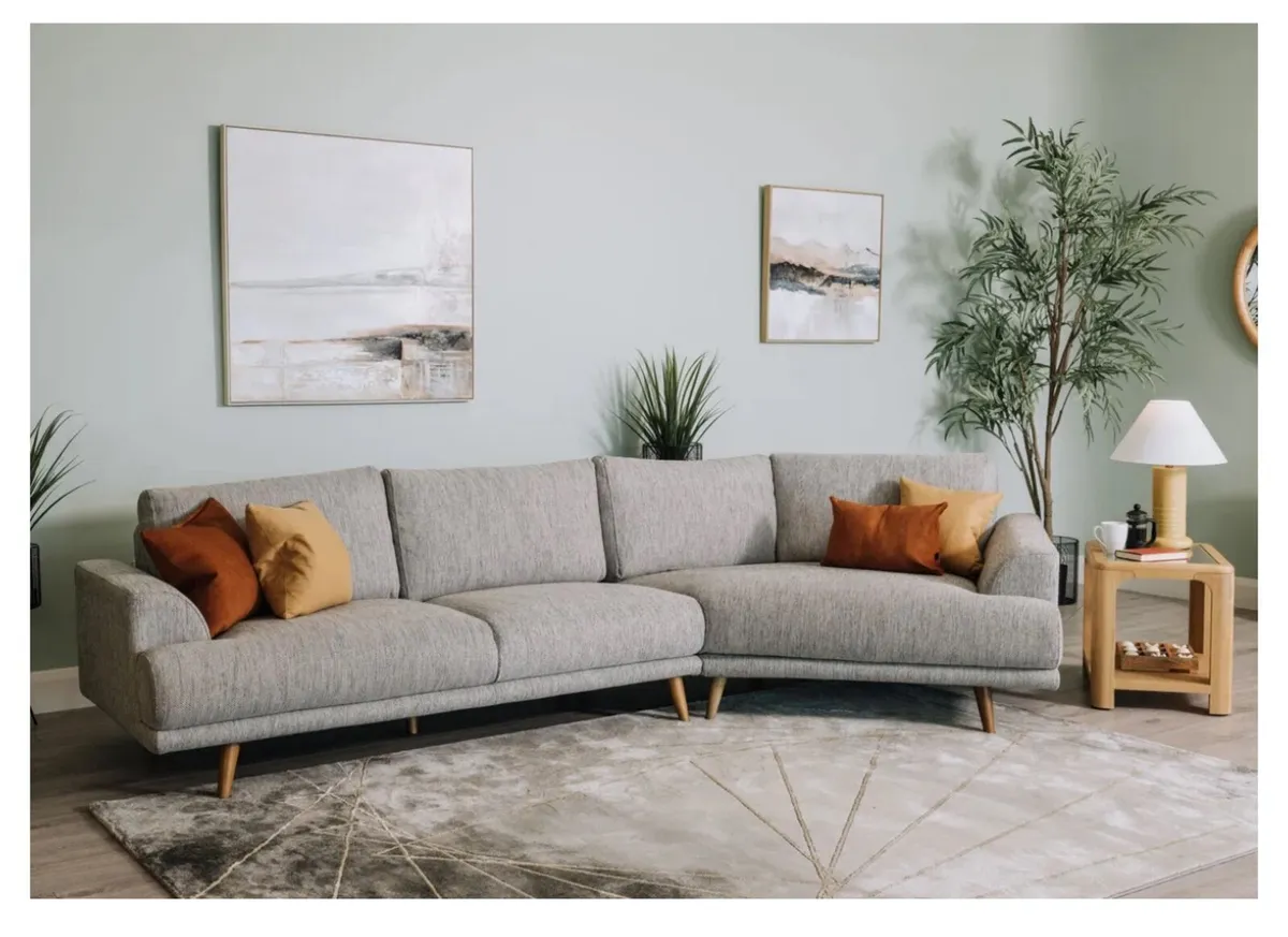 1.5 Cor/2.5 Seater Grey Fabric Corner Sofa - Image 2