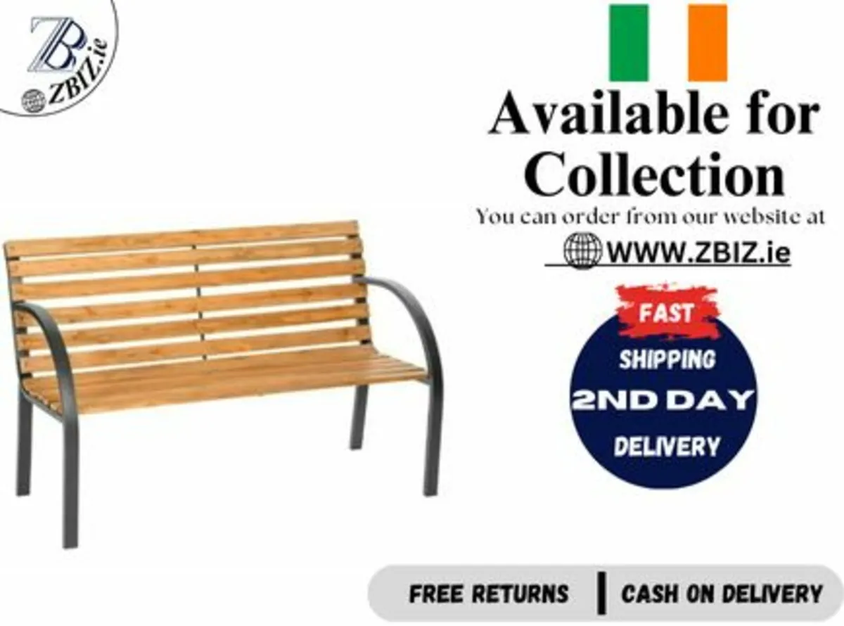Bench Chair For Garden Weather-Resistant Wood - Image 1