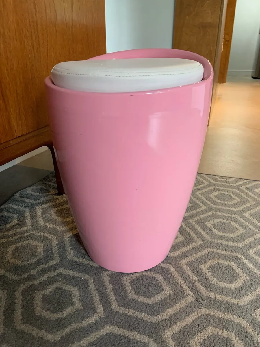 Pink Storage Stool - Image 1