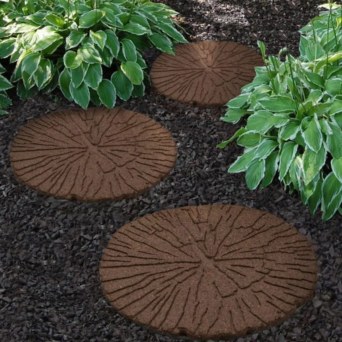 Cracked Log Stepping Stone - Recycled Tyres - Image 1