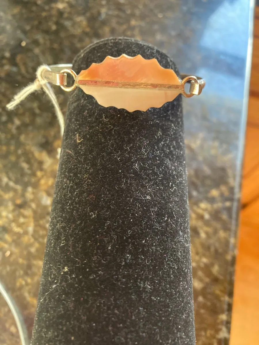 Mexican Silver mother of pearl bangle - Image 2