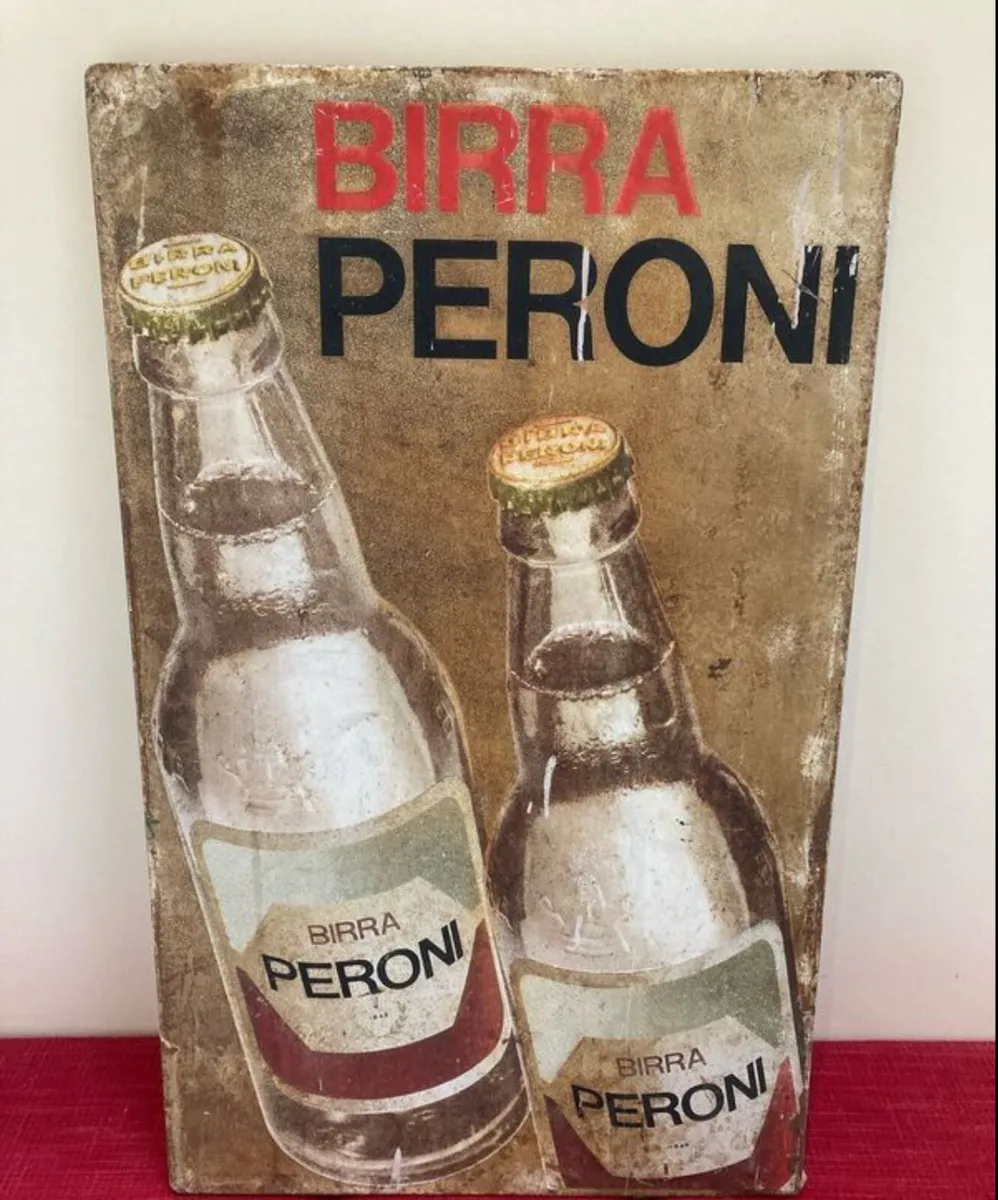 Peroni Beer Metal Sign Italian 50’s -60’s - Image 1