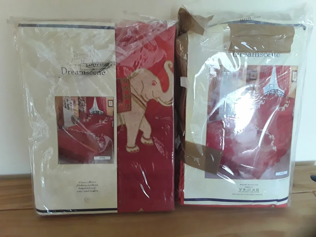 Bedroom set single duvet cover matching curtains - Image 4
