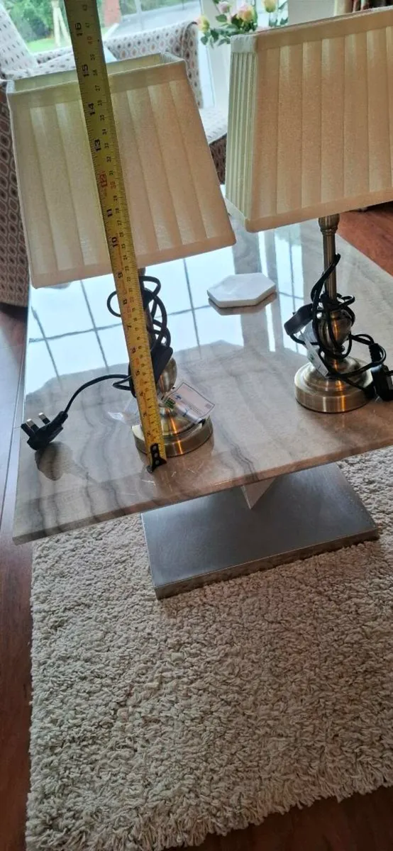 Bedside lamps cream x 2 - Image 2