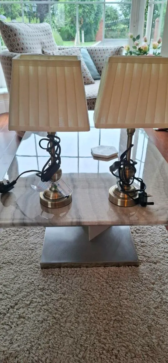 Bedside lamps cream x 2 - Image 1