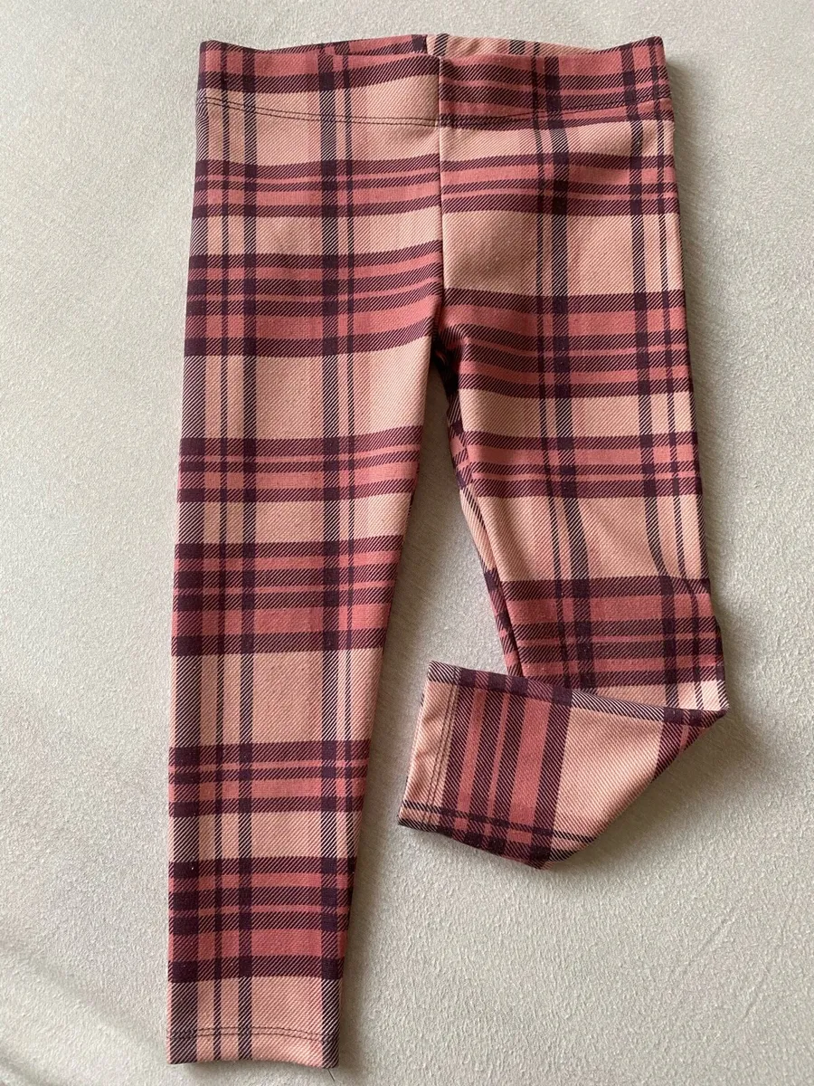 Girl’s Pink Tartan Leggings | Size 3-4 years - Image 1