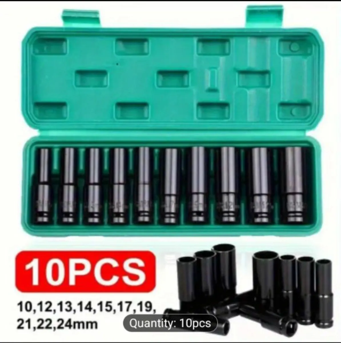 10 pcs 1/2 inch impact socket set - Image 1