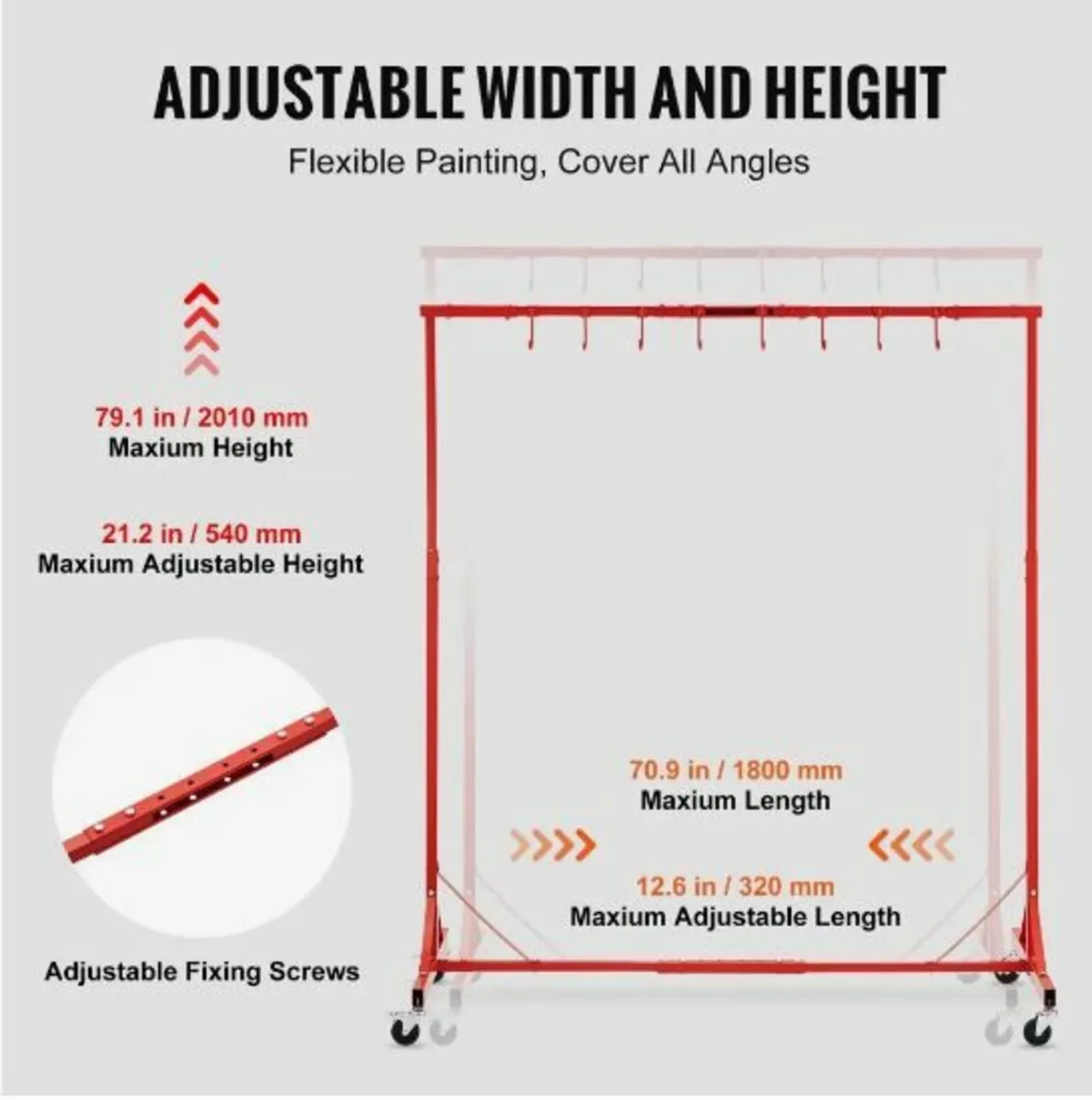 Painting Rack Adjustable Paint Hanger 8 Hooks - Image 2