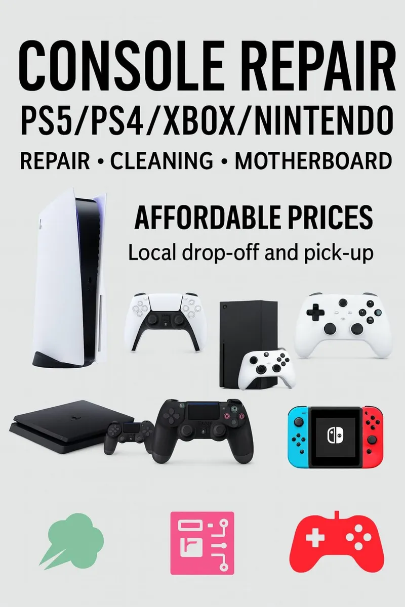 🎮 Game Console & Controller Repairs – PS5, Xbox,
