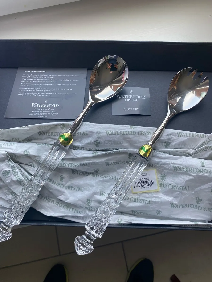 NEW-Waterford Crystal Lismore Pattern Salad Server - Image 1