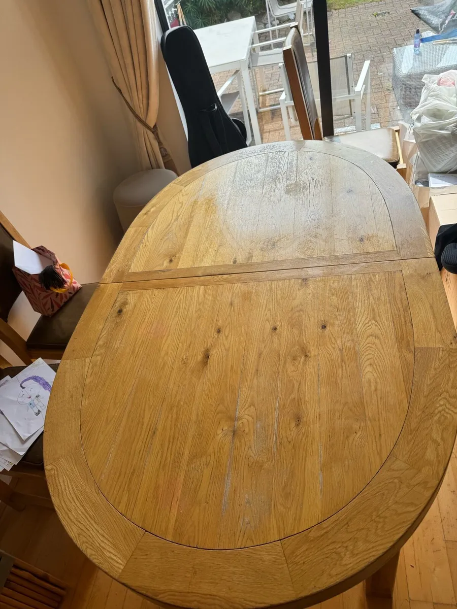 Solid Oak dining room table with 3 different sizes - Image 1