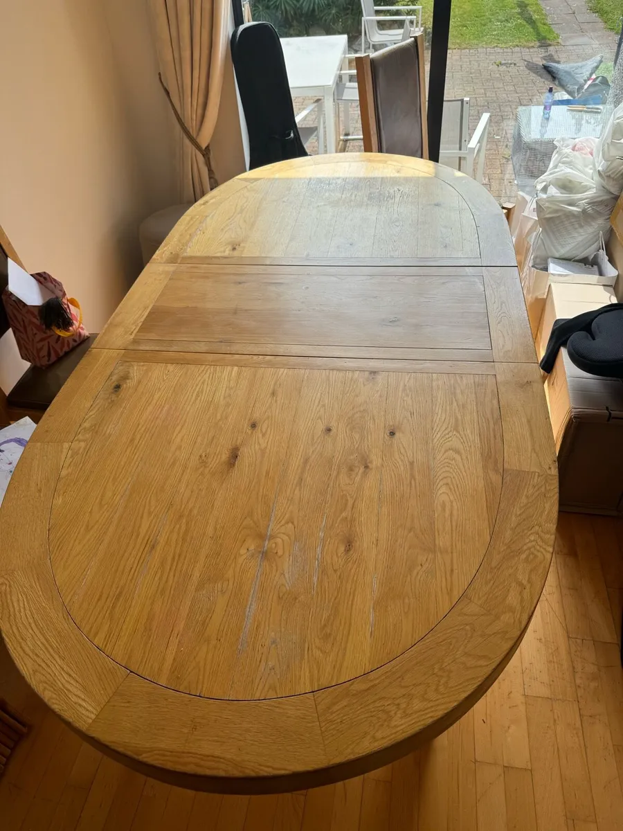Solid Oak dining room table with 3 different sizes - Image 2