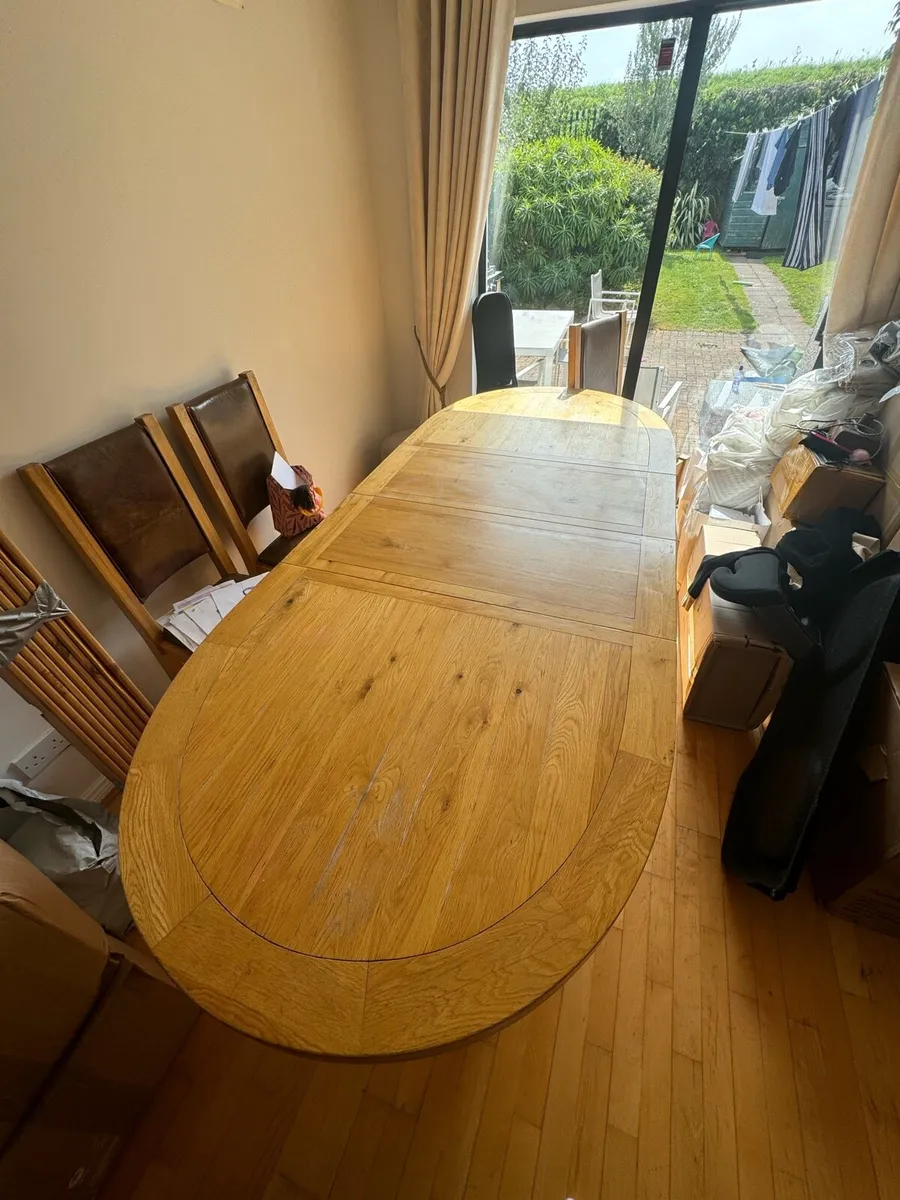 Solid Oak dining room table with 3 different sizes - Image 3
