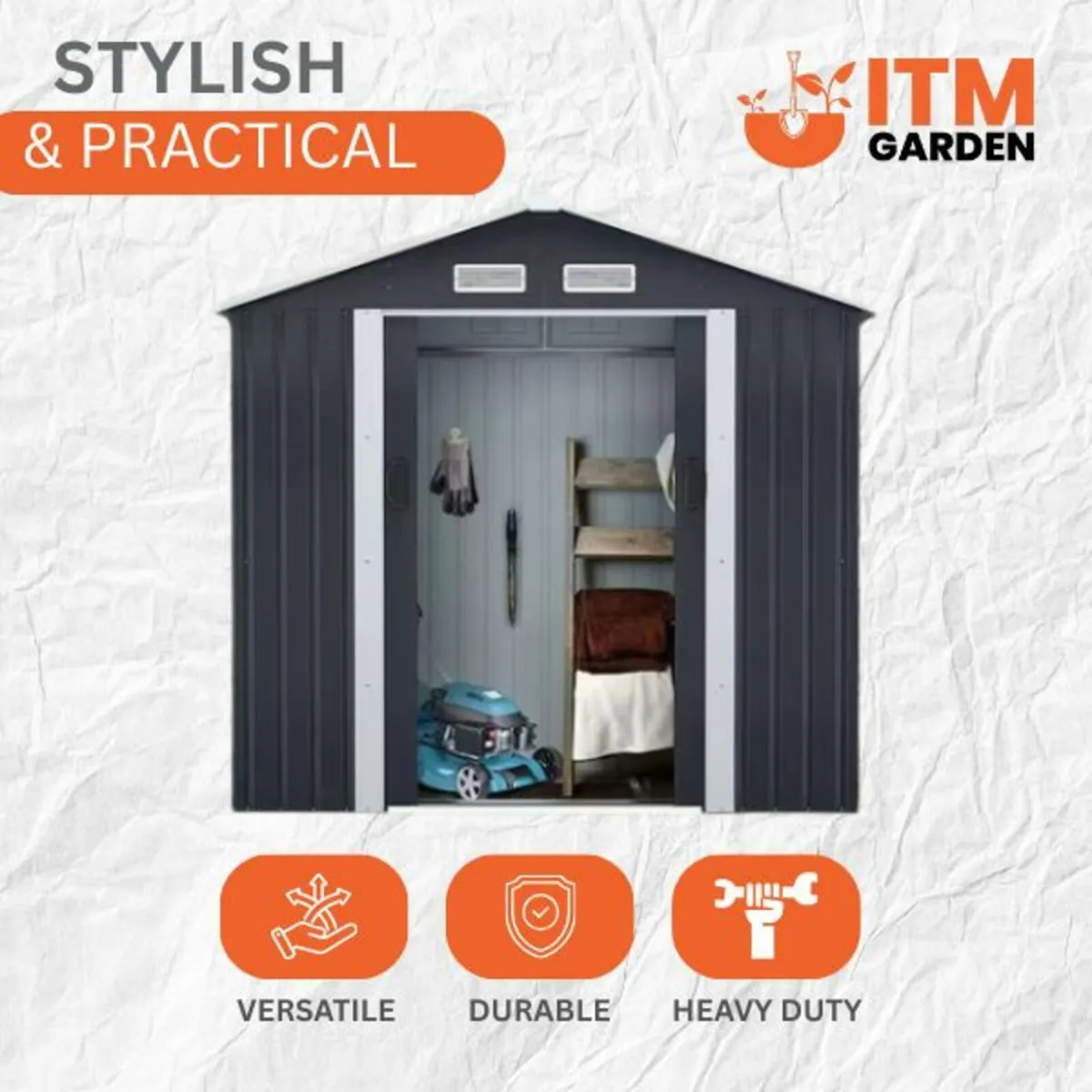6x4FT Metal Garden Shed – Compact Outdoor Shed - Image 2
