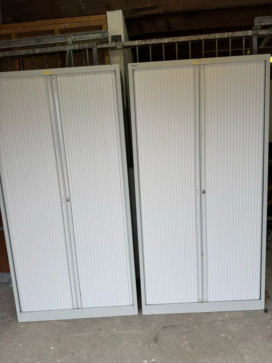 2 Bisley Tambour Cabinets - Image 1