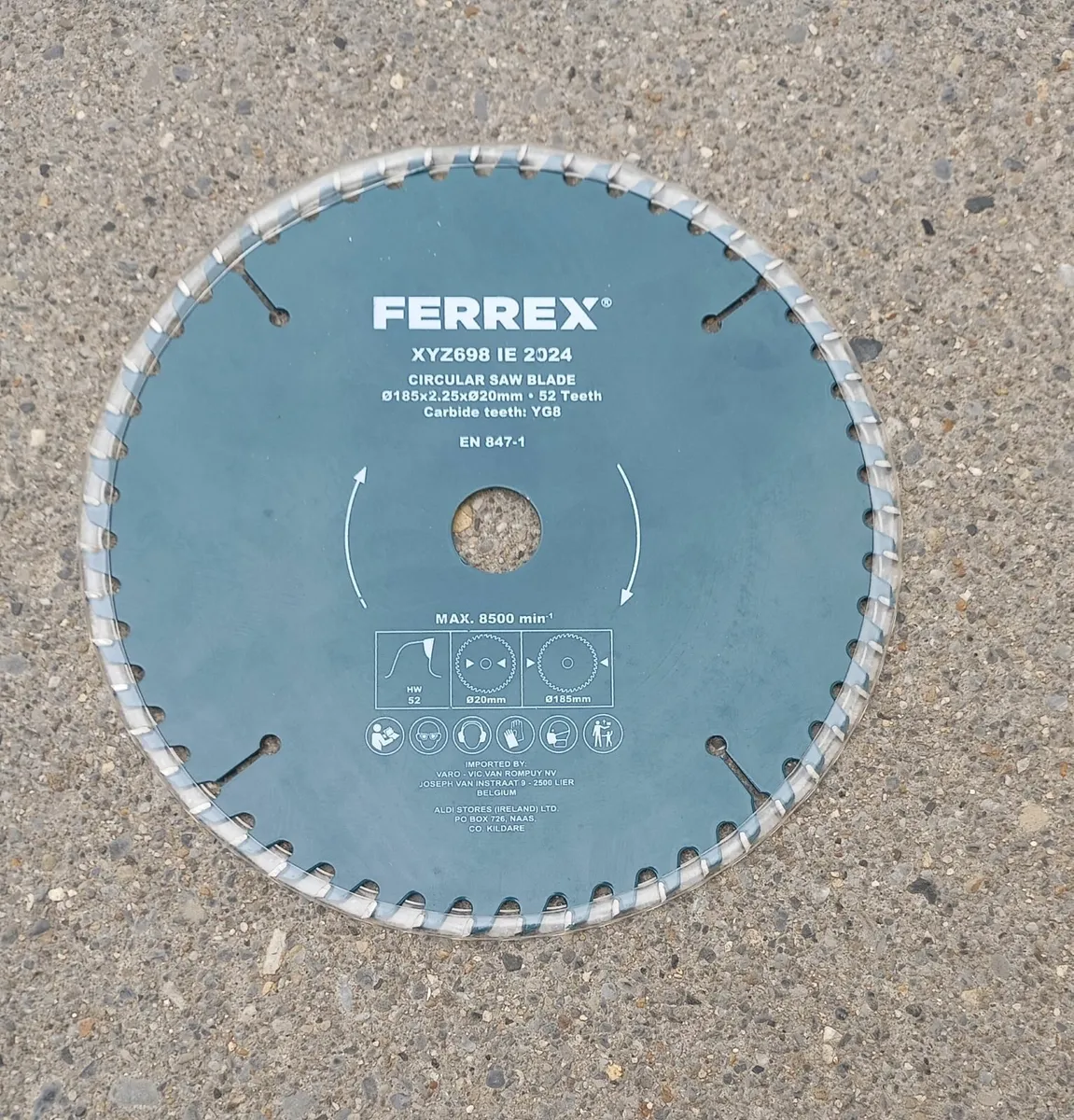 185mm x 20mm 52 Teeth Saw Blade - Image 1