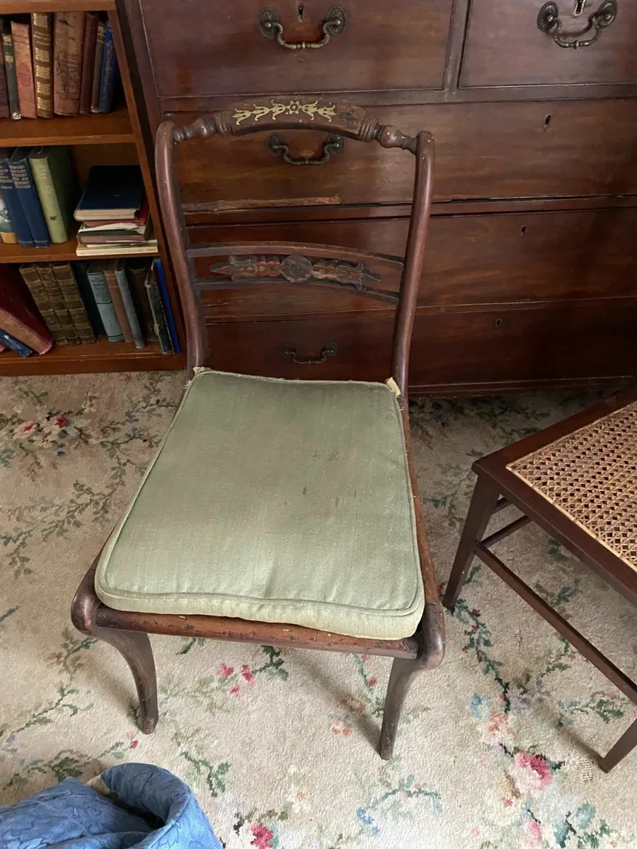 Pair of Regency chairs with Cane seats and cushion - Image 2