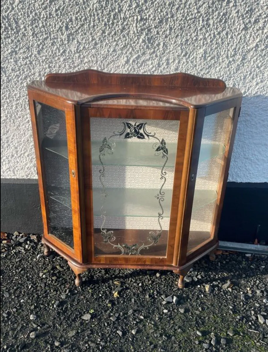 S.F Quinn vintage glass cabinet