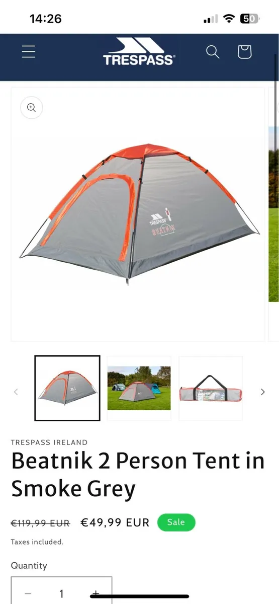 Trespass BEATNIK 2 person tent - Image 1