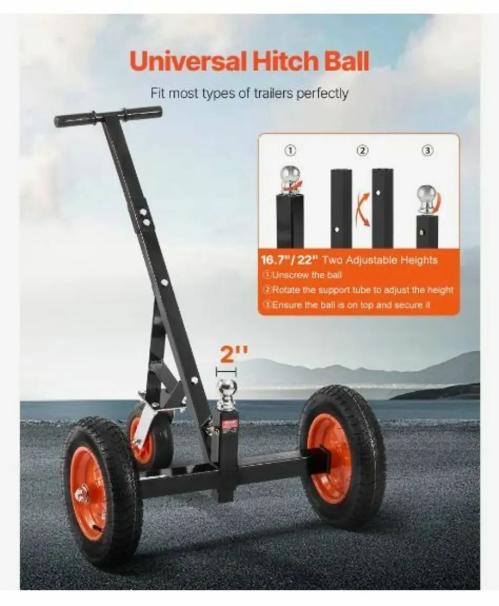 1000lbs Trailer Dolly 16.7 and 22 in Adjustable - Image 4