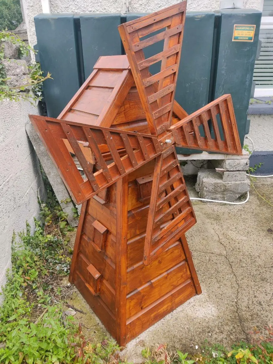Hand built wooden windmill - Image 1