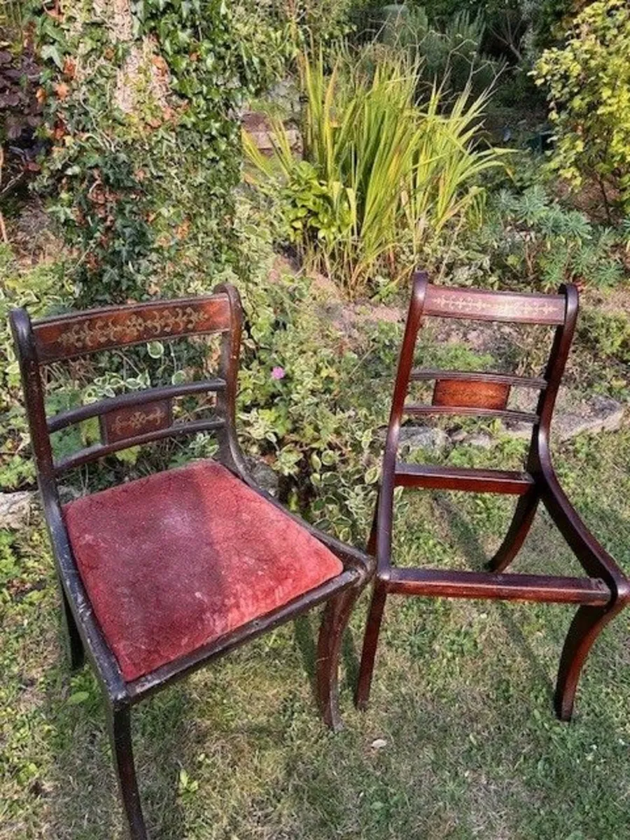 Two Victorian dining chairs with inlay - Image 1