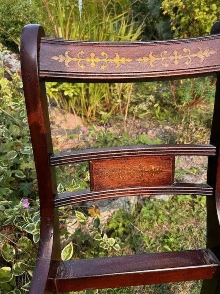 Two Victorian dining chairs with inlay - Image 2