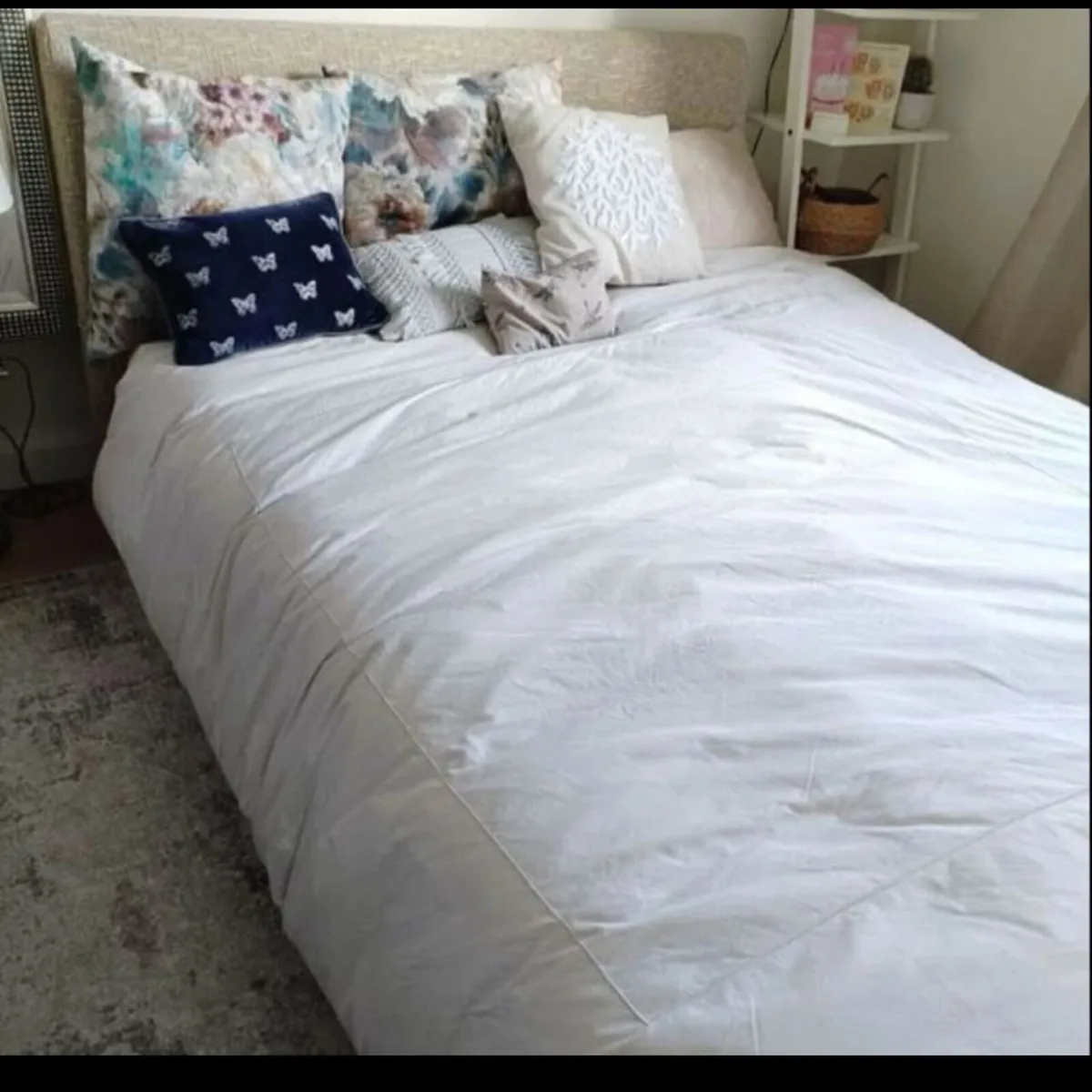 King size bedframe with mattress - Image 1
