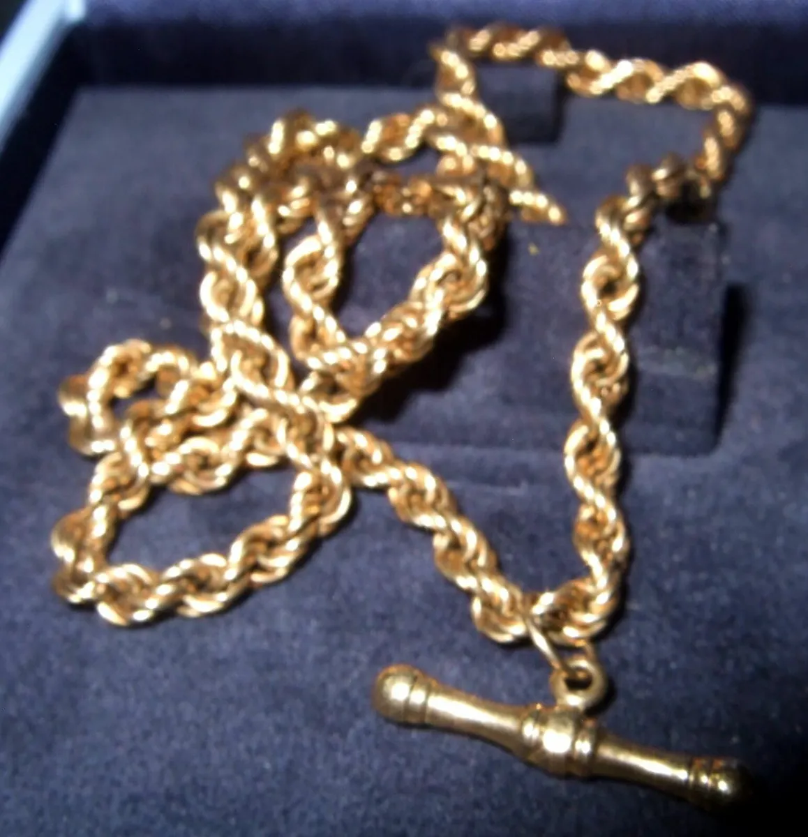 Vintage 9ct Rope Chain & Albert Bar - Image 3