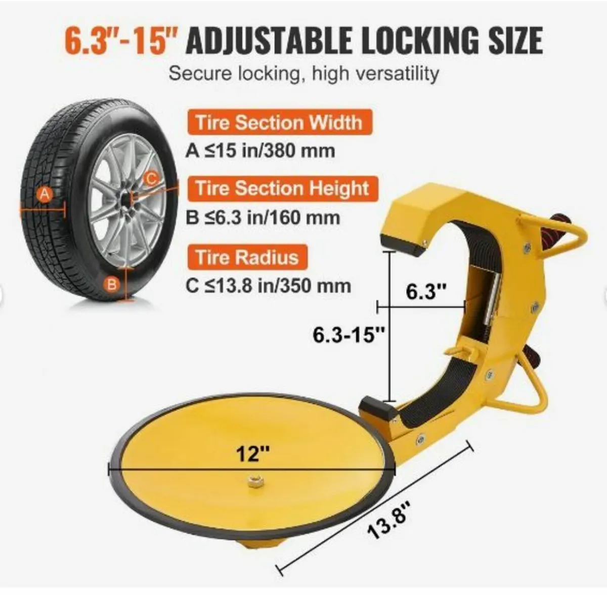 Wheel Lock Clamp, 1 Pack Trailer Wheel Lock - Image 4