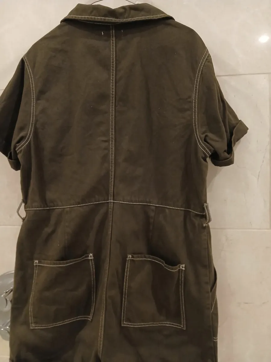 Topshop green denim shorts jumpsuit size 14. - Image 2