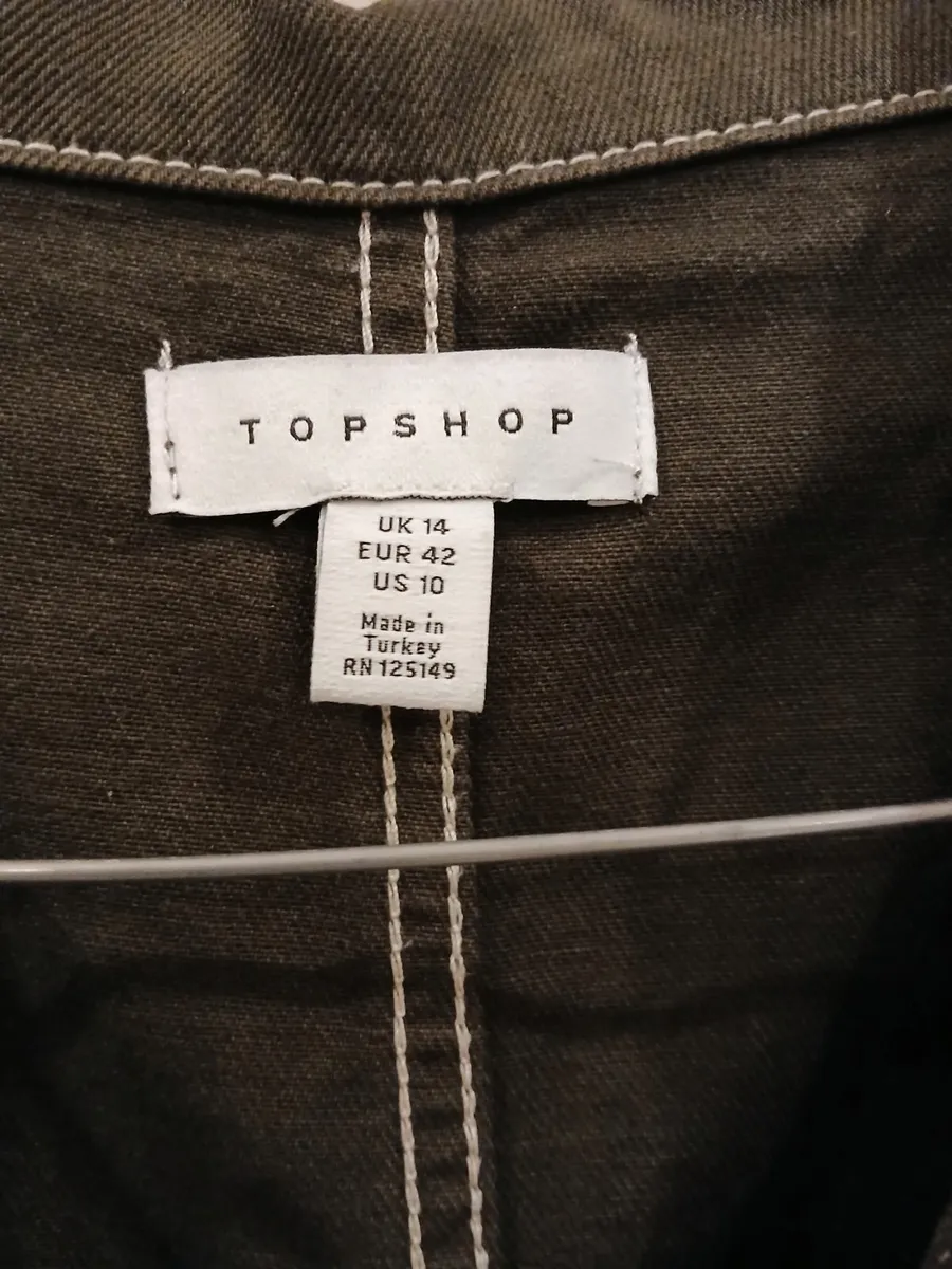 Topshop green denim shorts jumpsuit size 14. - Image 4