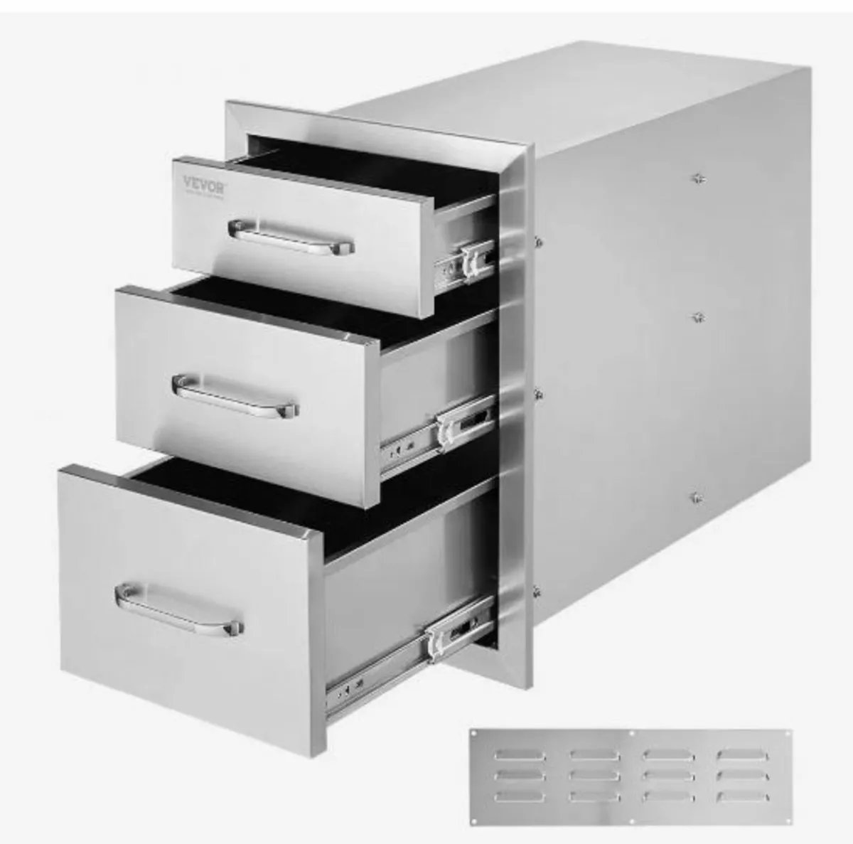 Stainless Steel 3 Chest Of Drawers - Image 1
