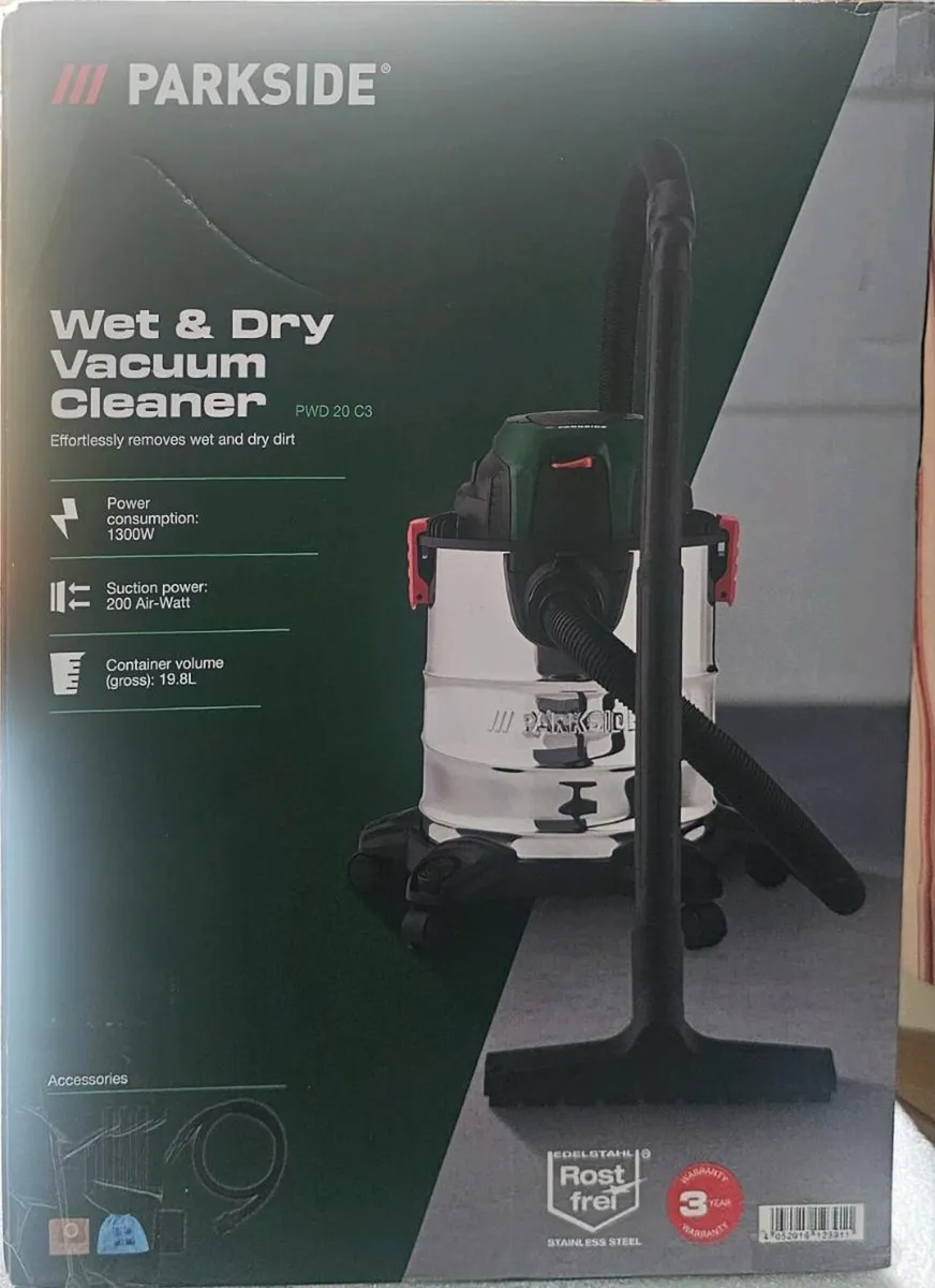 Wet & Dry Vacuum Cleaner Parkside 20L Brand new. - Image 2