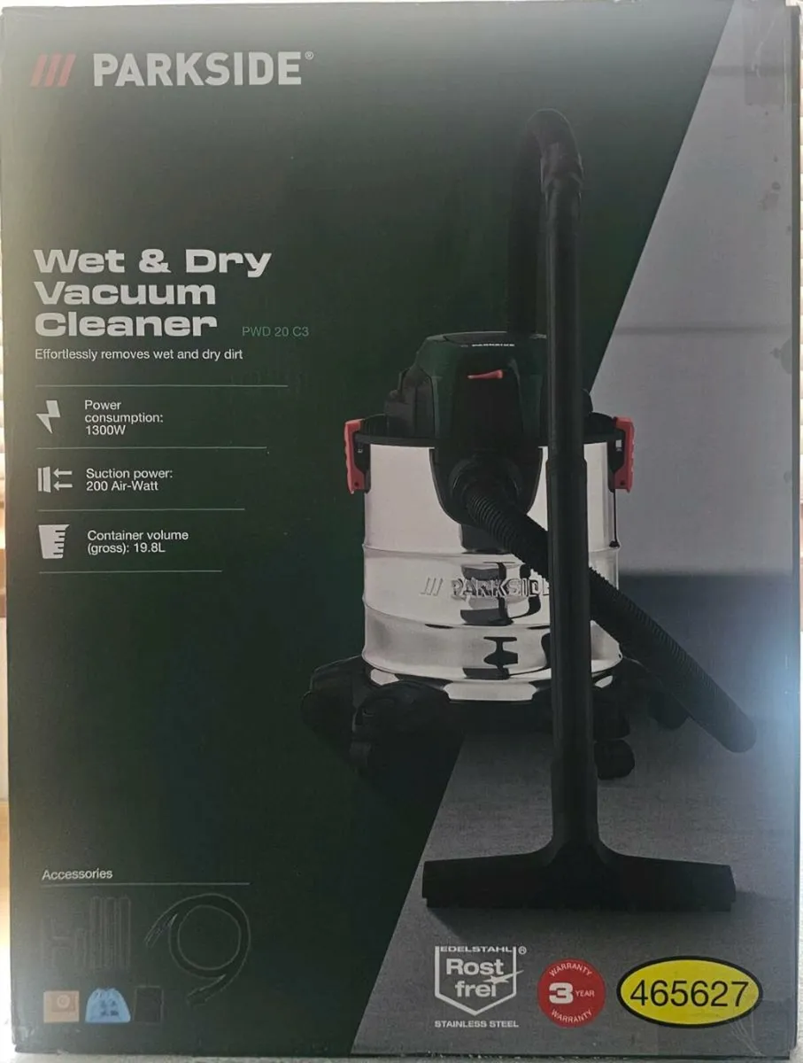 Wet & Dry Vacuum Cleaner Parkside 20L Brand new. - Image 4