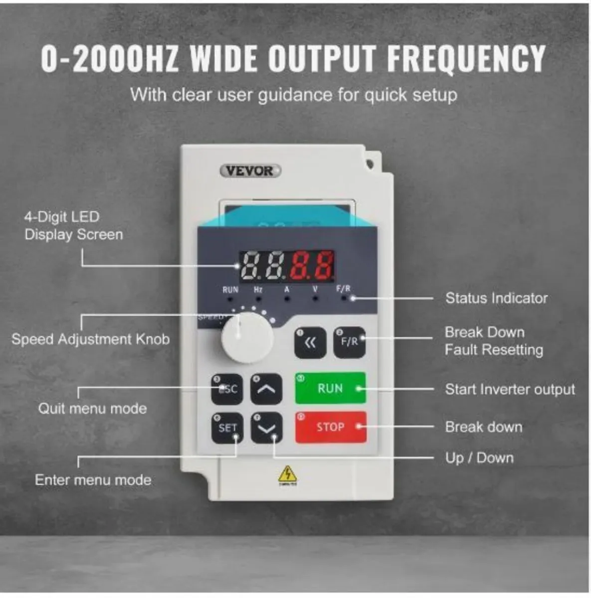 VFD 4HP 3KW 14A 1 or 3 Phase AC 220V Input - Image 4