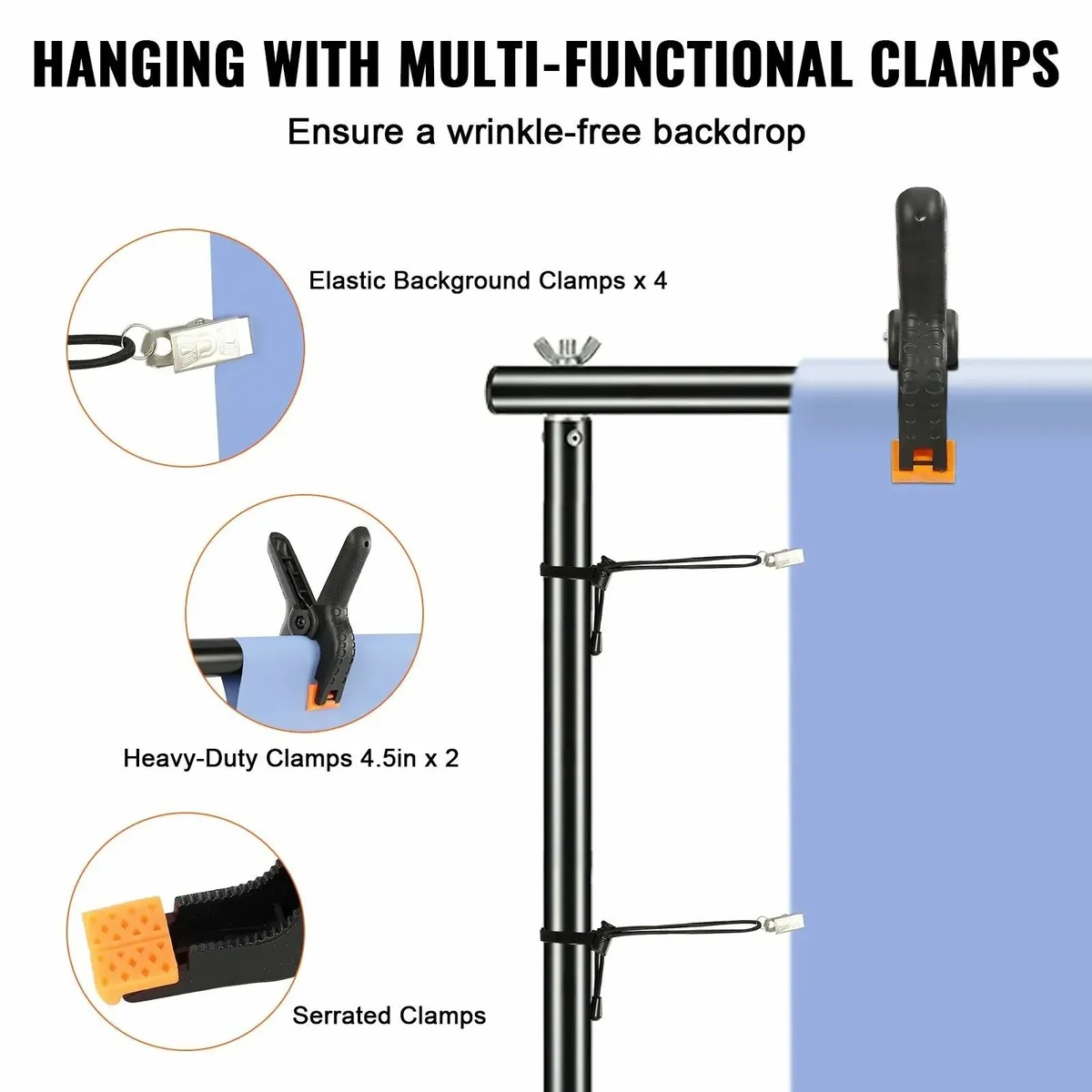 Heavy Duty Backdrop Stand, Height Adjustable Phot - Image 4