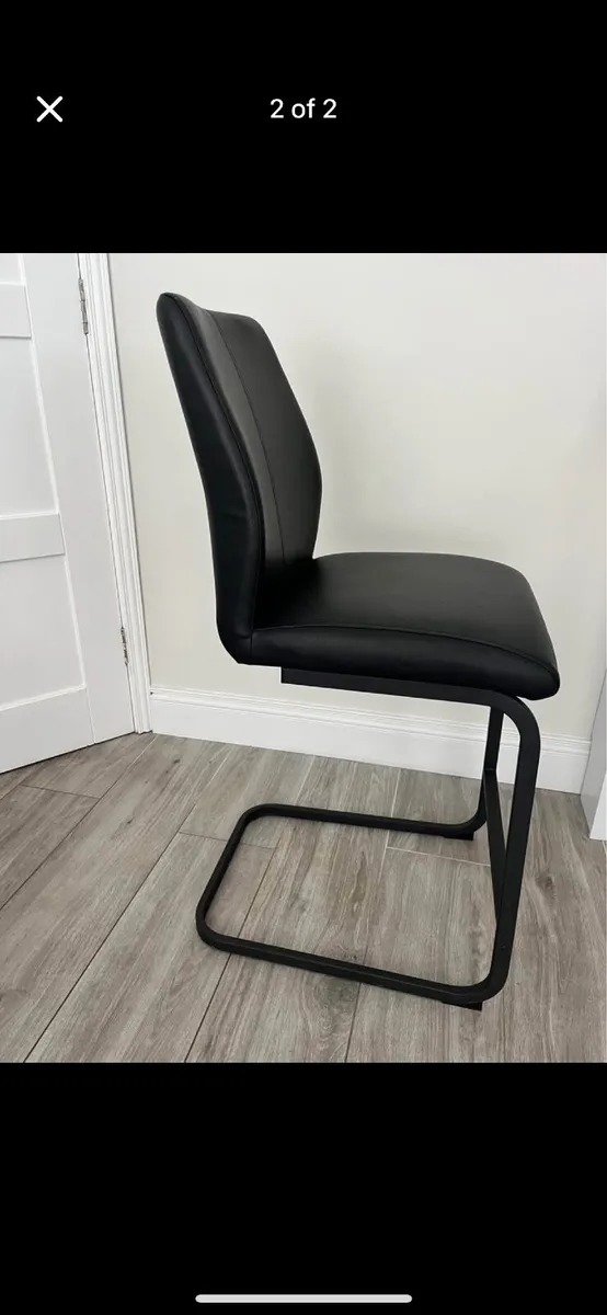 Black Faux Leather Bar Stools - Image 1