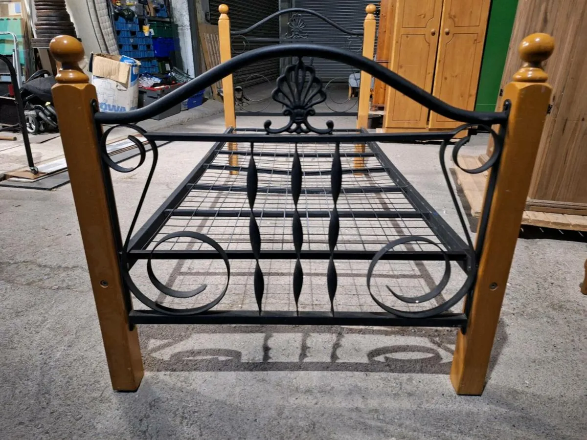 Single Bed Frame – Sturdy Metal & Wood(DELIVERY) - Image 1
