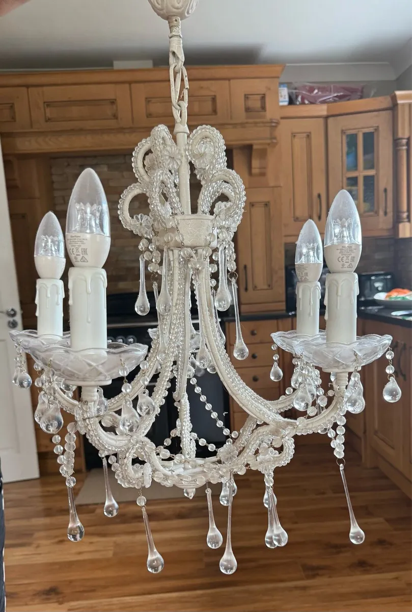 Laura Ashley antique crystal chandelier x 2 - Image 1