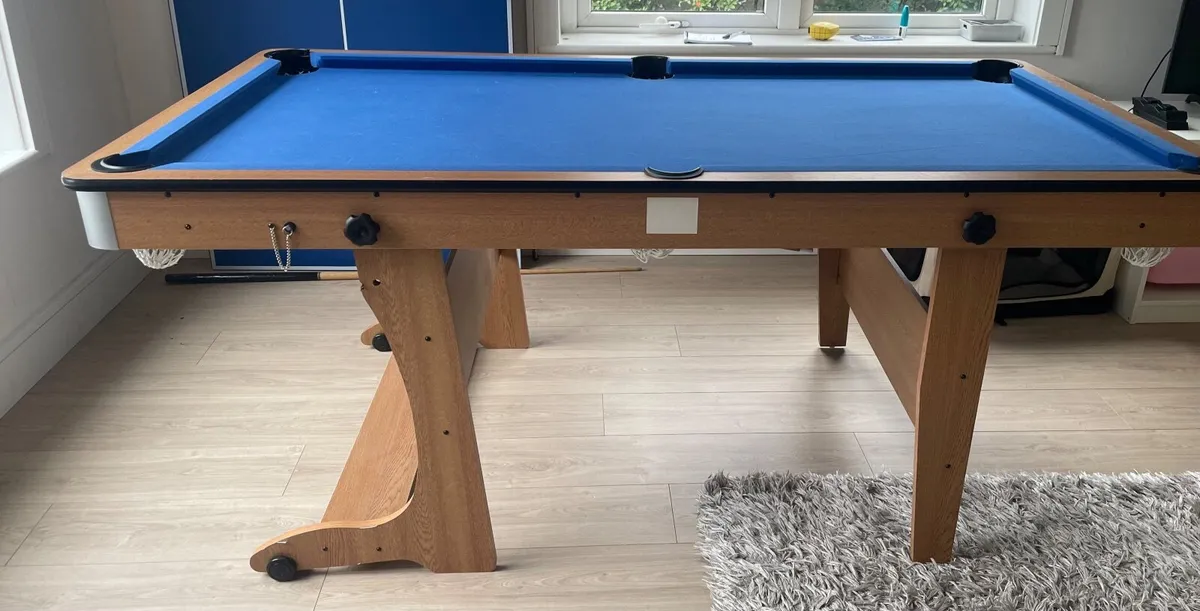 6ft folding pool table &  table tennis top 3 in 1 - Image 1
