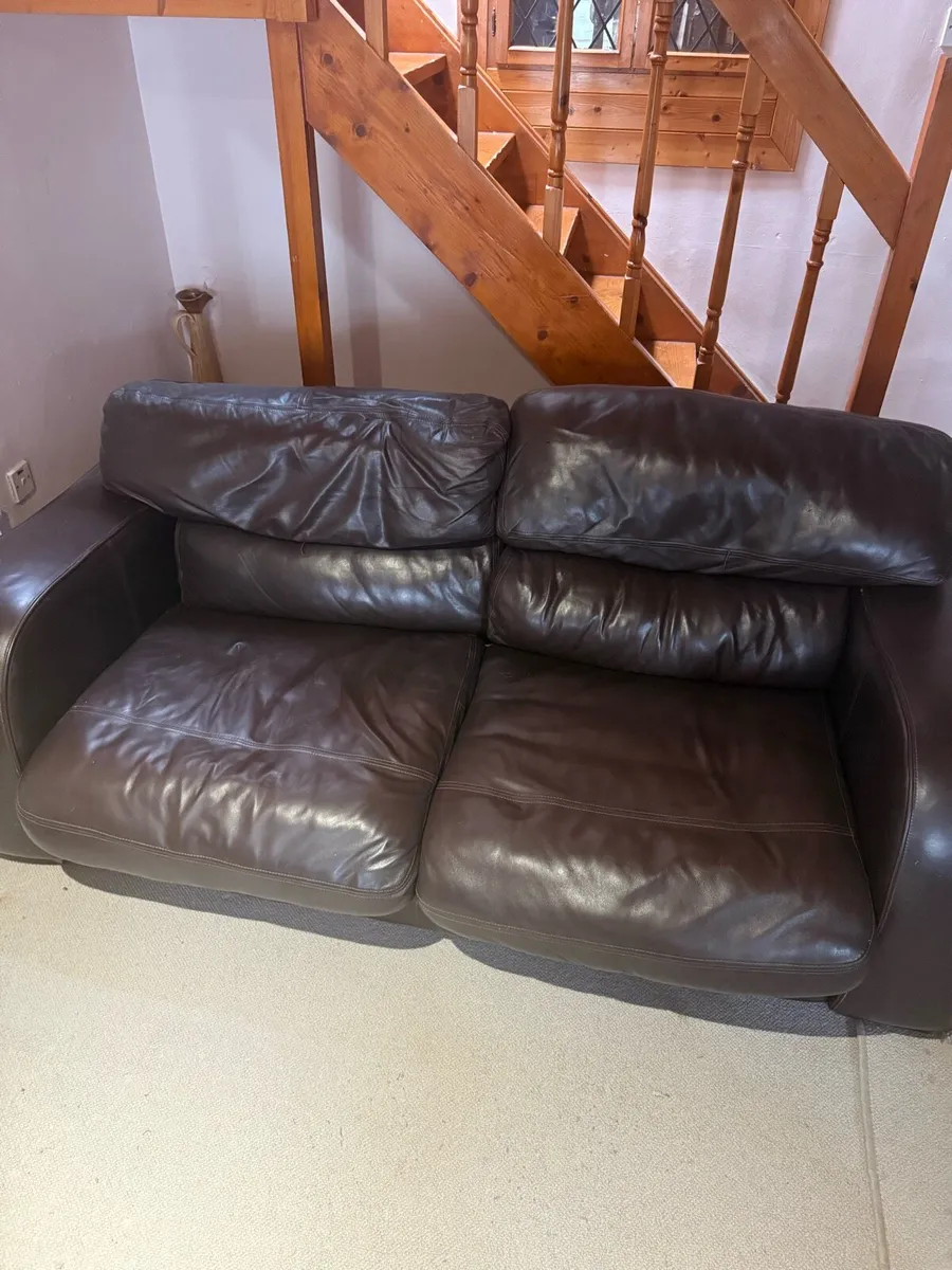 Leather Couch Set - Image 1
