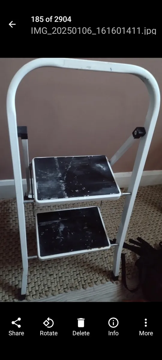 Heavy 2 step ladder with step grips/handrail - Image 1