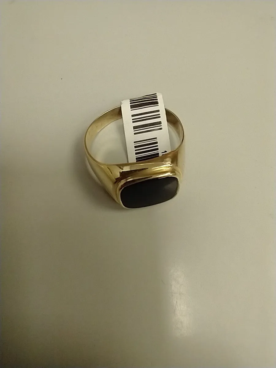 14ct Gold Ring 14k Black Stone - Image 4