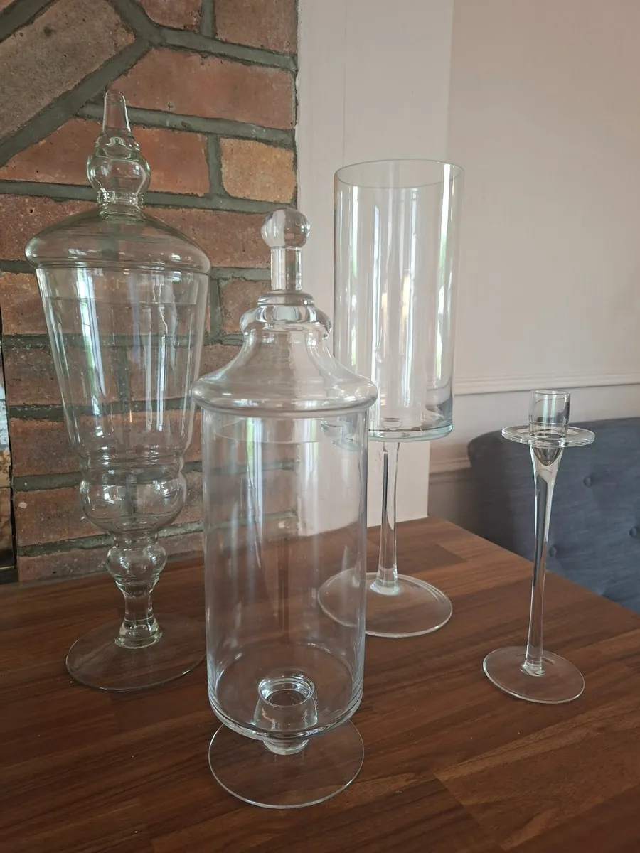 4 Glass decor / hurricane lanterns - Image 2
