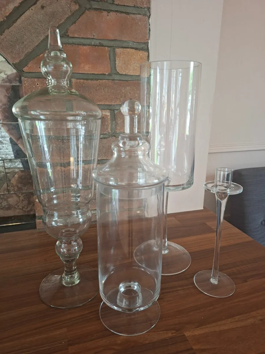 4 Glass decor / hurricane lanterns - Image 3