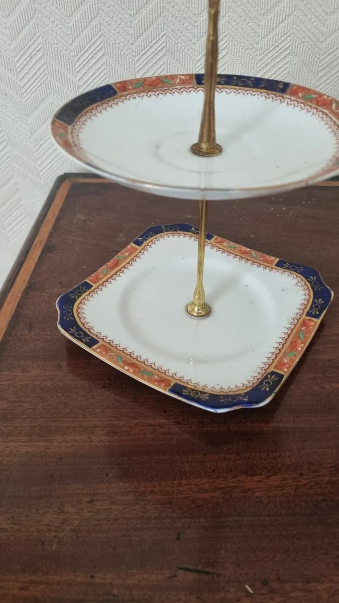 Two Tier Cake Stand Fine Bone China - Image 2