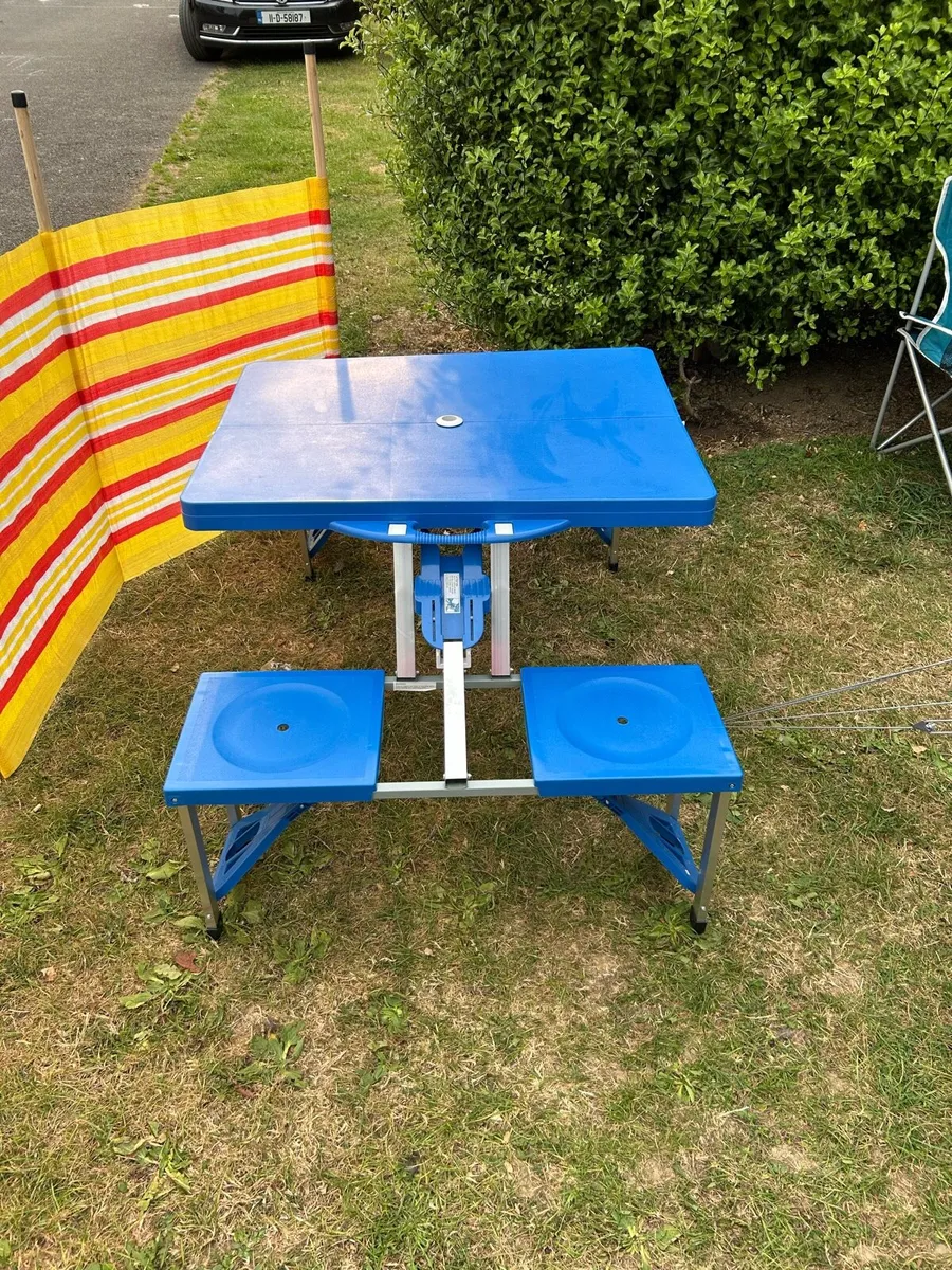 Camping/ Picnic folding table with 4 seats - Image 1