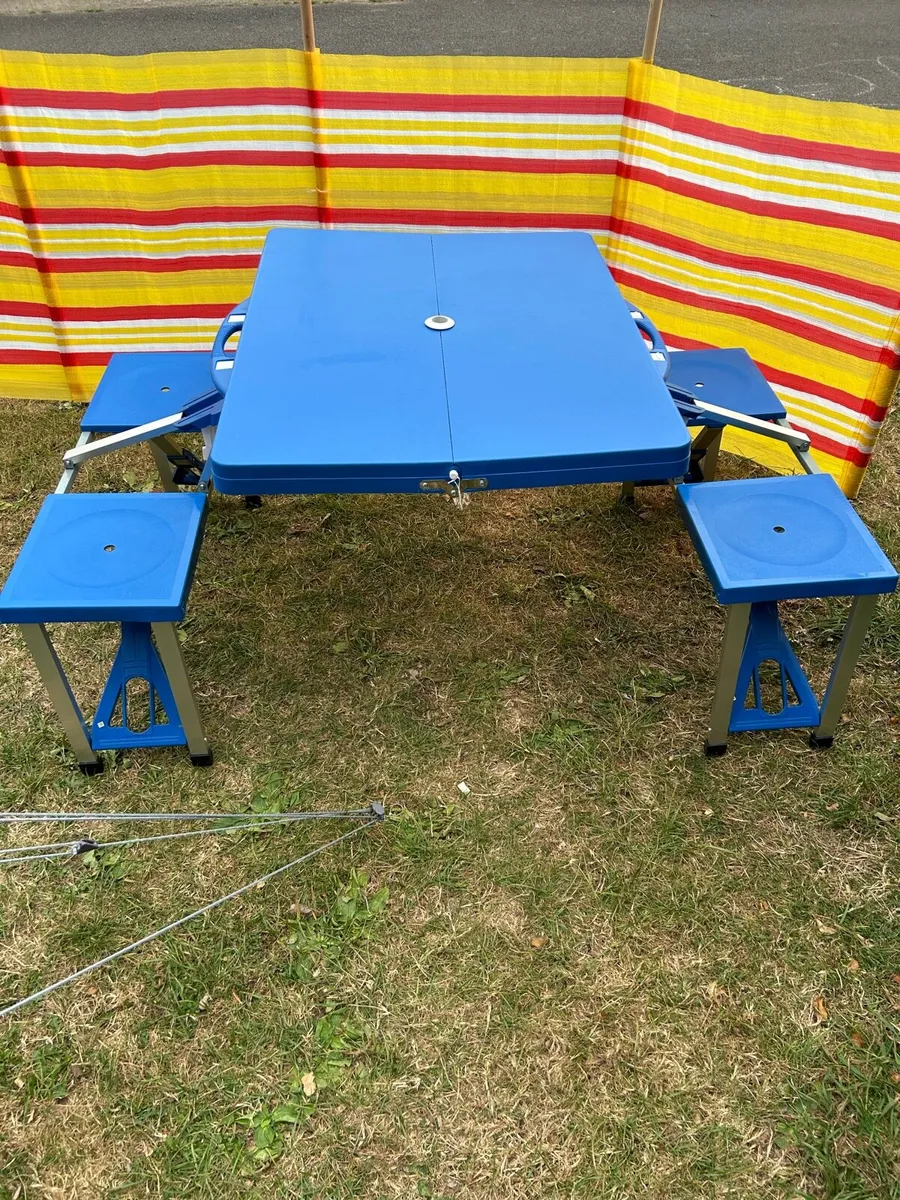 Camping/ Picnic folding table with 4 seats - Image 2