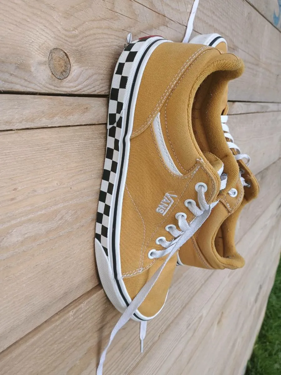 Vans Men's Seldan Checker Sidewall Yellow Canvas S - Image 4
